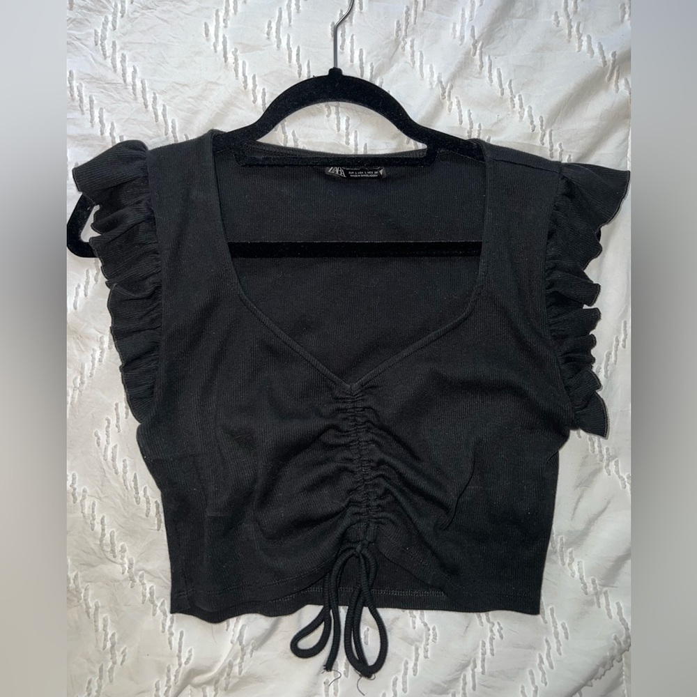 Zara black crop top